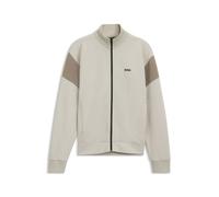 BOSS Sweatjacke aus Baumwoll-Mix mit Reißverschluss und kontrastierenden Einsätzen - Style SW_Union Skaz, 50563313 Hellbeige XS