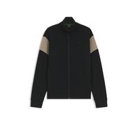 BOSS Sweatjacke aus Baumwoll-Mix mit Reißverschluss und kontrastierenden Einsätzen - Style SW_Union Skaz, 50563313 Schwarz XXXL