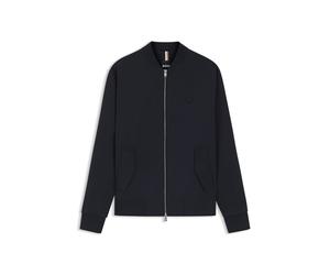 BOSS Sweatjacke aus merzerisierter Baumwolle mit Reißverschluss und Double-B-Monogramm - Style C-Skiles 98, 50557853 Dunkelblau S