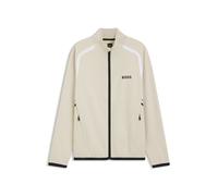 BOSS Sweatjacke aus temperaturregulierender Stretch-Gabardine mit Reißverschluss - Style SW_TOC Spin FZ, 50554402 Natur XXXL