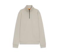 BOSS Sweatshirt aus Baumwoll-Terry mit Reißverschluss am Kragen und Logo-Aufnäher - Style Zetrust, 50468926 Hellbeige S