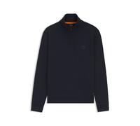 BOSS Sweatshirt aus Baumwoll-Terry mit Reißverschluss am Kragen und Logo-Aufnäher - Style Zetrust, 50468926 Dunkelblau L