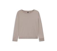 BOSS Sweatshirt aus meliertem Jersey mit U-Boot-Ausschnitt und Logo-Applikation - Style Embrace_Sweatshirt, 50557295 Hellbeige XS