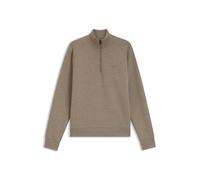 BOSS Sweatshirt aus Stretch-Baumwolle mit Troyerkragen - Style Sweat, 50565306 Hellbraun S