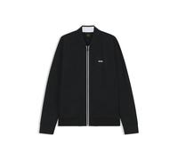 BOSS Sweatshirt mit Reißverschluss, Dreiecken in Jacquard-Struktur und gummiertem Logo - Style SW_Network JQ FZ, 50566825 Schwarz L