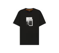 BOSS T-Shirt aus Baumwoll-Jersey mit Artwork-Print - Style Te_brokenice, 50554640 Schwarz L
