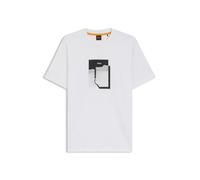 BOSS T-Shirt aus Baumwoll-Jersey mit Artwork-Print - Style Te_brokenice, 50554640 Weiß XXL