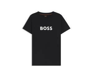BOSS T-Shirt aus Baumwoll-Jersey mit Kontrast-Logo - Style C_Elogo_5, 50501139 Schwarz XS