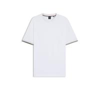 BOSS T-Shirt aus Baumwoll-Jersey mit Signature-Streifen an den Bündchen - Style Thompson 04, 50501097 Weiß XXL