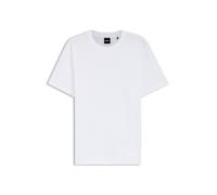 BOSS T-Shirt aus Baumwoll-Mix mit kreisförmiger Jacquard-Struktur - Style Tiburt 240, 50452680 Weiß 4XL