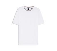 BOSS T-Shirt aus Baumwoll-Piqué mit gestreiftem Kragen - Style C-Taut 40, 50559847 Weiß L