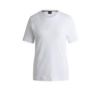 BOSS T-Shirt aus Interlock-Baumwolle mit Double-B-Monogramm - Style Ecosa2, 50546509 Weiß XS