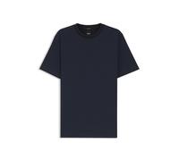 BOSS T-Shirt aus merzerisierter Baumwolle mit dreifarbigem Jacquard-Muster - Style H-Thompson 242, 50559775 Dunkelblau XXL