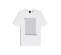 BOSS T-Shirt aus merzerisierter Baumwolle mit geometrischem Artwork - Style TS_Tour Print, 50554333 Weiß L