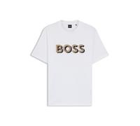 BOSS Regular Fit T-Shirt aus merzerisierter Baumwolle Modell 'THOMPSON 656' in Weiss, Größe XXL
