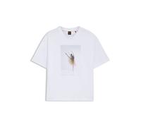 BOSS T-Shirt aus Stretch-Baumwolle mit Ballett-Artwork - Style C_Eboys_1, 50556978 Weiß S