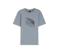 BOSS T-Shirt aus Stretch-Baumwolle mit Flaggen-Artwork - Style TS_Network Flag, 50566853 Grau S
