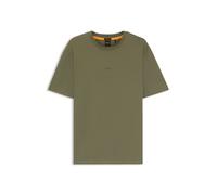 BOSS T-Shirt aus Stretch-Baumwolle mit Kontrast-Logo - Style TChup, 50473278 Olive L