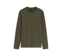 BOSS T-Shirt aus Stretch-Baumwolle mit Kontrast-Logo - Style Tee Long, 50506365 Olive XXXL