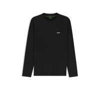 BOSS T-Shirt aus Stretch-Baumwolle mit Kontrast-Logo - Style Tee Long, 50506365 Schwarz M