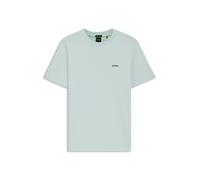 Rundhalsshirt BOSS GREEN "Tee", Damen, Gr. M, turquoise, aqua447, Single Jersey, Obermaterial: 95% Baumwolle, 5% Elasthan, regular fit hüftlang, Rundhals, eng eingefasste Kante, Shirts Rundhalsshirt, 