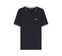 BOSS T-Shirt aus Stretch-Baumwolle mit Streifen und Logo - Style Taul, 50521245 Dunkelblau L