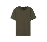 BOSS T-Shirt aus Stretch-Baumwolle mit Streifen und Logo - Style Taul, 50521245 Olive S