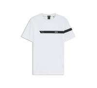 BOSS T-Shirt aus Stretch-Baumwolle mit Streifen und Logo - Style Tee 2, 50501227 Weiß XXXL