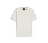 BOSS T-Shirt aus strukturierter Baumwolle mit Streifen an den Bündchen - Style C-Taut 90, 50564942 Natur XL