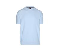 Kurzarmpullover BOSS "Nilton", Damen, Gr. M, light, pastel blau450, Strick, Obermaterial: 100% Baumwolle, gestreift, regular fit normal, Rundhals, Rippstrickbündchen, Pullover, Premium Menswear Busine