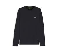 BOSS T-Shirt mit langen Ärmeln aus Stretch-Baumwolle mit Kontrast-Logo - Style Tee Long, 50506365 Dunkelblau XXXL