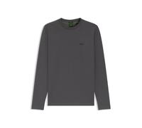BOSS T-Shirt mit langen Ärmeln aus Stretch-Baumwolle mit Kontrast-Logo - Style Tee Long, 50506365 Dunkelgrau 6XL