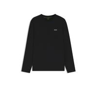 BOSS T-Shirt mit langen Ärmeln aus Stretch-Baumwolle mit Kontrast-Logo - Style Tee Long, 50506365 Schwarz XS