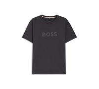 T-Shirt BOSS, Herren, Gr. L (52), grau (dunkelgrau), Jersey, Obermaterial: 100% Baumwolle, Rundhals, Kurzarm abgesteppte Kante, Shirts (10087914-L) dunkelgrau