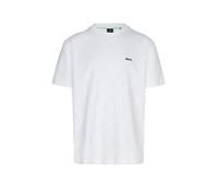 BOSS Green T-Shirt Herren Regular Fit Kurzarm Rundhals Baumwolle weiß, M