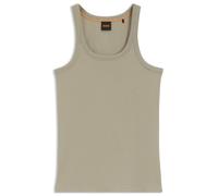 Ripptanktop BOSS ORANGE "Epetite Premium Damenmode", Damen, Gr. M, beige (open grün 366), Single Jersey, Obermaterial: 98% Baumwolle, 2% Elasthan, unifarben, figurbetont hüftlang, tiefer Rundhals, Top
