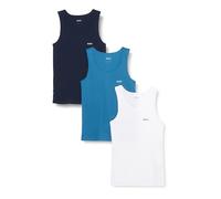 Tanktop BOSS "3P RibClassic BOSS ONE", Herren, Gr. S, open miscellaneous 975, Rippware, Obermaterial: 100% Baumwolle, Rundhals, Tops Tanktop, Ton in Ton Stickerei auf der Brust (20525432-S) open misce