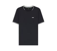T-Shirt BOSS GREEN "Taul", Herren, Gr. S, blau (dunkelblau402), Single Jersey, Obermaterial: 92% Baumwolle, 8% Elasthan, regular fit normal, Rundhals, Rippbündchen, Shirts T-Shirt, aus softem Stretch-