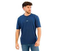 T-Shirt BOSS ORANGE "TChup", Herren, Gr. S, blau (open blau466), Single Jersey, Obermaterial: 96% Baumwolle, 4% Elasthan, unifarben, casual, relaxed fit hüftlang, Rundhals, Kurzarm eingesetzt normaler