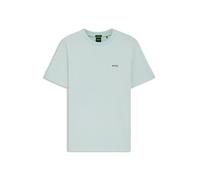Rundhalsshirt BOSS GREEN "Tee", Damen, Gr. 3XL, turquoise, aqua447, Single Jersey, Obermaterial: 95% Baumwolle, 5% Elasthan, regular fit hüftlang, Rundhals, eng eingefasste Kante, Shirts Rundhalsshirt