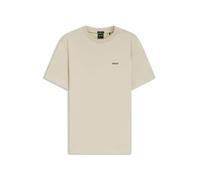 Rundhalsshirt BOSS GREEN "Tee", Damen, Gr. XL, light beige275, Single Jersey, Obermaterial: 95% Baumwolle, 5% Elasthan, regular fit hüftlang, Rundhals, eng eingefasste Kante, Shirts Rundhalsshirt, mit