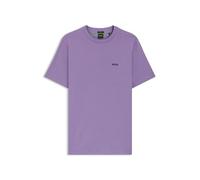 Rundhalsshirt BOSS GREEN "Tee", Herren, Gr. M, bright lila521, Single Jersey, Obermaterial: 95% Baumwolle, 5% Elasthan, regular fit hüftlang, Rundhals, eng eingefasste Kante, Shirts Rundhalsshirt (245