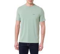 Hugo Boss T-Shirt 67020060 mit gummiertem Kontrast-Logo Regular Fit Baumwoll-Mix Mint XXL