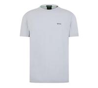 Rundhalsshirt BOSS GREEN "Tee", Herren, Gr. XXXL, grau (light, pastel grau054), Single Jersey, Obermaterial: 95% Baumwolle, 5% Elasthan, unifarben, casual, regular fit hüftlang, Rundhals, Kurzarm eng 