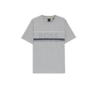 BOSS T-Shirt aus Baumwoll-Jersey mit Streifen und Logo - Style Tee Iconic Zone, 50550113 Grau XL