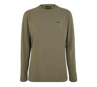 Langarmshirt BOSS GREEN "Tee Long", Herren, Gr. L, schwarz beige257, Single Jersey, Obermaterial: 95% Baumwolle, 5% Elasthan, regular fit, Rundhals, eng eingefasste Kante, Shirts Langarmshirt, mit Run