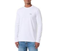 Langarmshirt BOSS GREEN "Tee Long", Herren, Gr. XL, weiß (weiß100), Single Jersey, Obermaterial: 95% Baumwolle, 5% Elasthan, casual, regular fit, Rundhals, Langarm eng eingefasste Kante, Shirts, mit R
