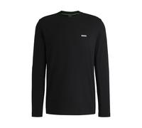 BOSS Regular-Fit Longsleeve aus Stretch-Baumwolle mit Kontrast-Logo - Style Tee Long, 50506365 Schwarz 6XL