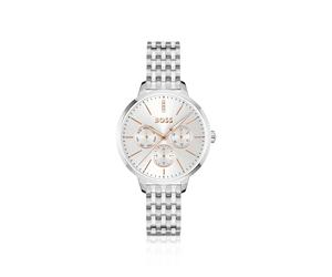 BOSS THREEHAND Silberfarbene Uhr mit kristallbesetztem Zifferblatt - Style SYMPHONY LE, HB1502781 Silber ONESI