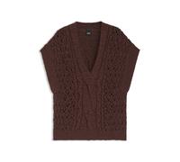 BOSS Top aus Baumwoll-Mix mit Zopfmuster - Style Feonia, 50557585 Dunkelbraun L